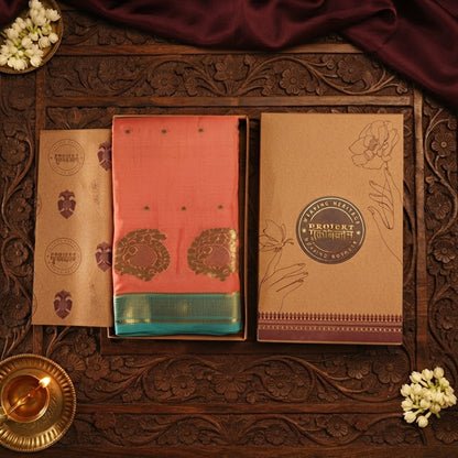Mallige- Peach and Blue