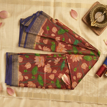 Manjari- maroon and blue