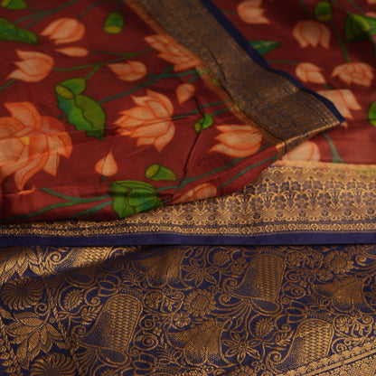 Manjari- maroon and blue