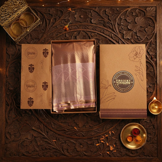 Minchu Pattu-  golden Pink