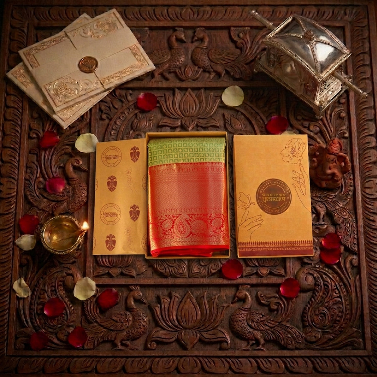 Kalyanam- Pistachio Red