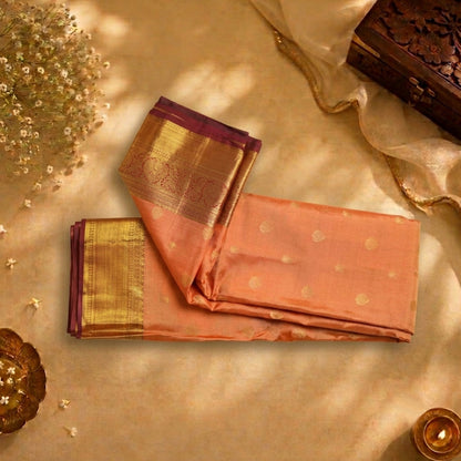Gopuram- Salmon Pink and deep plum