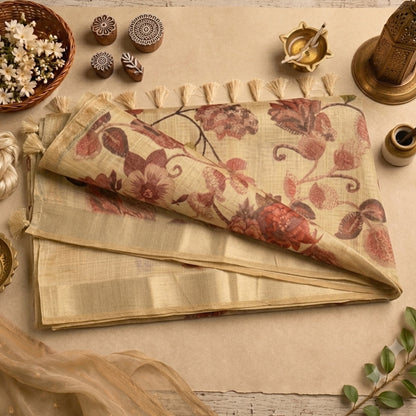 Aalayam- Floral- Natural Beige