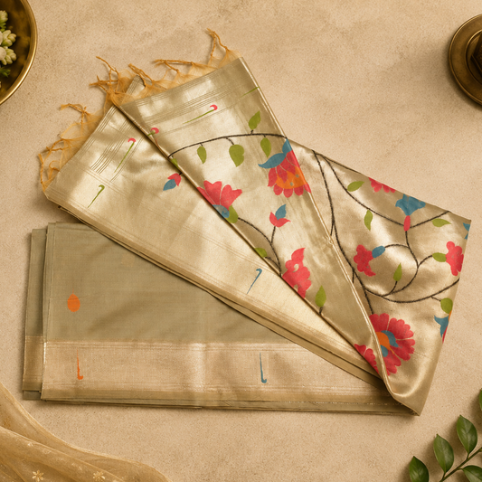Paithani- English Grey