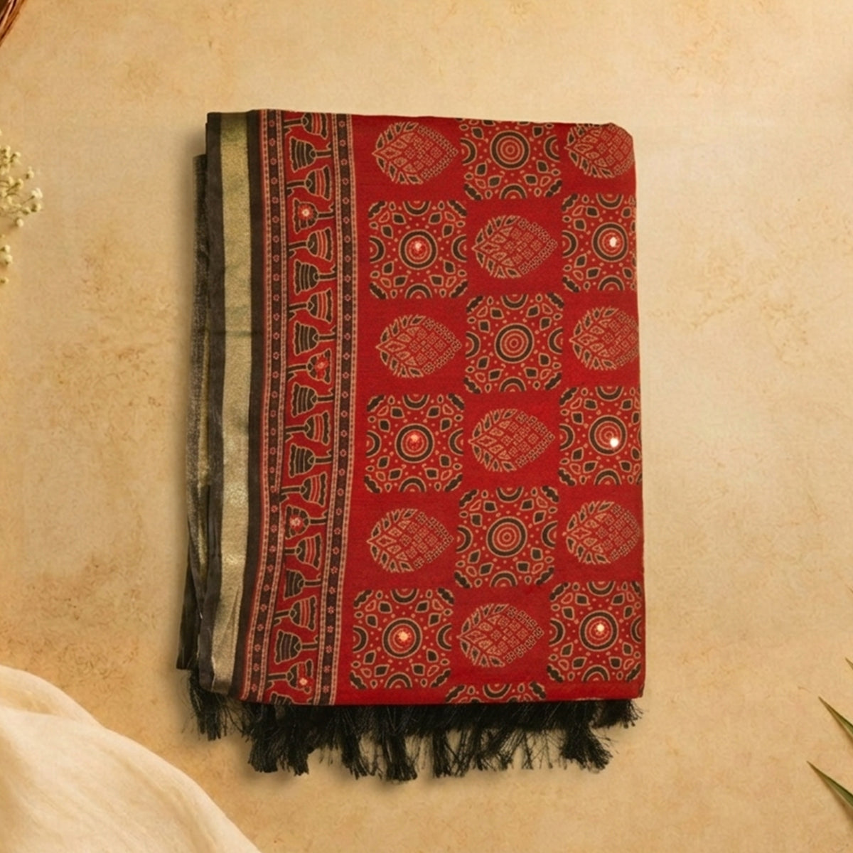 Chandani- Red and Black pallu