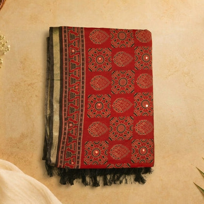 Chandani- Red and Black pallu