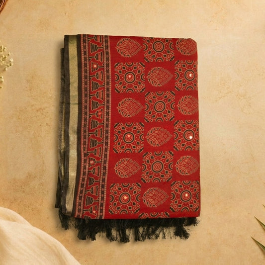 Chandani- Red and Black pallu
